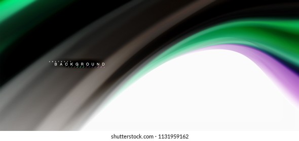 Líquido fluido misturando o conceito de cores no fundo cinza claro, fluxo de curva, modelo de layout abstrato moderno para apresentação de negócios ou tecnologia ou capa de brochura da web, papel de parede. Ilustração vetorial
