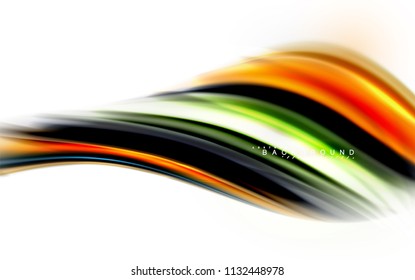 Fluid liquid mixing colors concept on light grey background, wave and swirl curve flow line, trendy abstract layout template for business presentation, app wallpaper banner, poster or wallpaper