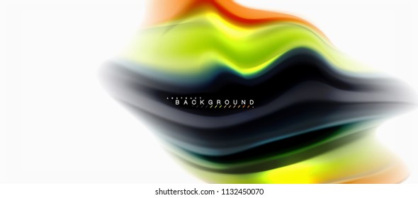 Concepto de mezcla fluida de colores en fondo gris claro, flujo de curvas, plantilla de diseño abstracto de moda para presentación de negocios o tecnología o portada de folletos web, fondo de pantalla. Ilustración del vector