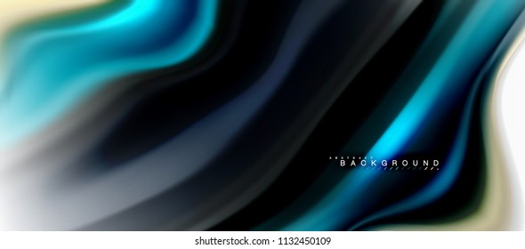 Fluid liquid mixing colors concept on light grey background, curve flow, trendy abstract layout template for business or technology presentation or web brochure cover, wallpaper. Vector illustration