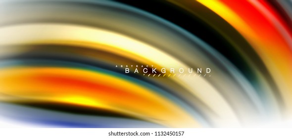Concepto de mezcla fluida de colores en fondo gris claro, flujo de curvas, plantilla de diseño abstracto de moda para presentación de negocios o tecnología o portada de folletos web, fondo de pantalla. Ilustración del vector