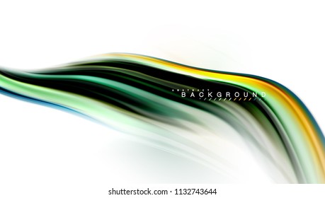 Fluid liquid mixing colors concept on light grey background, wave and swirl curve flow line, trendy abstract layout template for business presentation, app wallpaper banner, poster or wallpaper