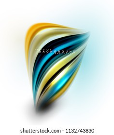 Fluid liquid mixing colors concept on light grey background, wave and swirl curve flow line, trendy abstract layout template for business presentation, app wallpaper banner, poster or wallpaper