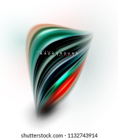 Fluid liquid mixing colors concept on light grey background, wave and swirl curve flow line, trendy abstract layout template for business presentation, app wallpaper banner, poster or wallpaper
