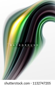 Fluid liquid mixing colors concept on light grey background, curve flow, trendy abstract layout template for business or technology presentation or web brochure cover, wallpaper. Vector illustration