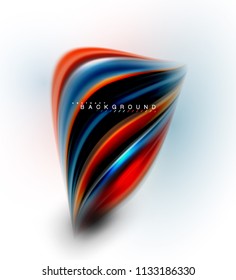 Concepto de mezcla fluida de colores en fondo gris claro, línea de flujo de onda y curva giratoria, plantilla de diseño abstracto de moda para presentación de negocios, banner de papel tapiz de aplicación, afiche o papel tapiz