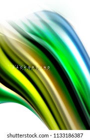 Fluid liquid mixing colors concept on light grey background, wave and swirl curve flow line, trendy abstract layout template for business presentation, app wallpaper banner, poster or wallpaper