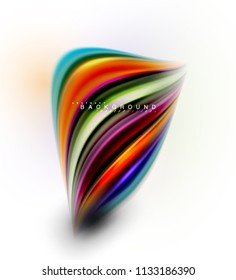 Concepto de mezcla fluida de colores en fondo gris claro, línea de flujo de onda y curva giratoria, plantilla de diseño abstracto de moda para presentación de negocios, banner de papel tapiz de aplicación, afiche o papel tapiz