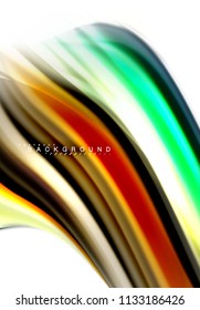 Fluid liquid mixing colors concept on light grey background, wave and swirl curve flow line, trendy abstract layout template for business presentation, app wallpaper banner, poster or wallpaper