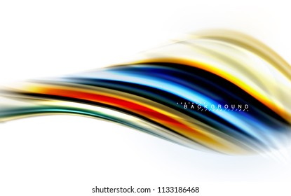 Fluid liquid mixing colors concept on light grey background, wave and swirl curve flow line, trendy abstract layout template for business presentation, app wallpaper banner, poster or wallpaper