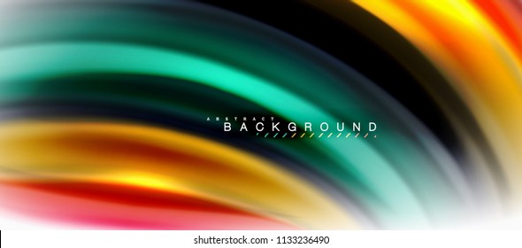 Concepto de mezcla fluida de colores en fondo gris claro, flujo de curvas, plantilla de diseño abstracto de moda para presentación de negocios o tecnología o portada de folletos web, fondo de pantalla. Ilustración del vector
