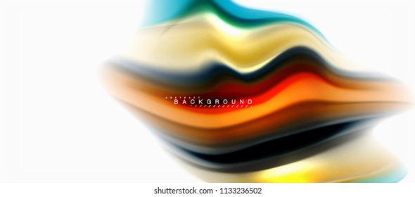 Fluid liquid mixing colors concept on light grey background, curve flow, trendy abstract layout template for business or technology presentation or web brochure cover, wallpaper. Vector illustration