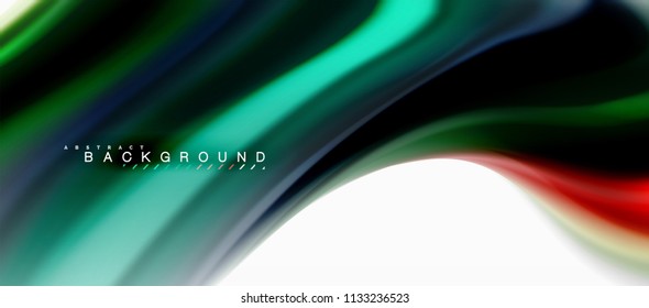 Concepto de mezcla fluida de colores en fondo gris claro, flujo de curvas, plantilla de diseño abstracto de moda para presentación de negocios o tecnología o portada de folletos web, fondo de pantalla. Ilustración del vector
