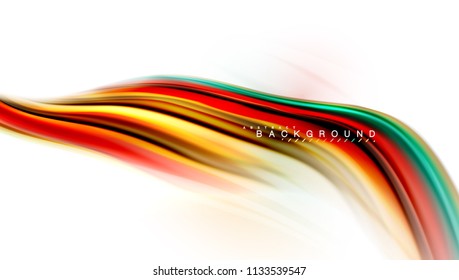 Concepto de mezcla fluida de colores en fondo gris claro, línea de flujo de onda y curva giratoria, plantilla de diseño abstracto de moda para presentación de negocios, banner de papel tapiz de aplicación, afiche o papel tapiz