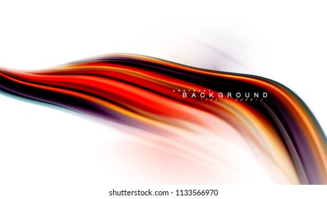 Fluid liquid mixing colors concept on light grey background, wave and swirl curve flow line, trendy abstract layout template for business presentation, app wallpaper banner, poster or wallpaper