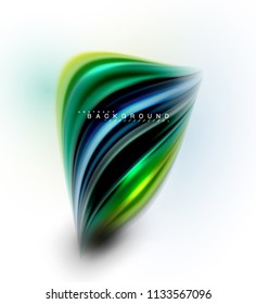 Fluid liquid mixing colors concept on light grey background, wave and swirl curve flow line, trendy abstract layout template for business presentation, app wallpaper banner, poster or wallpaper