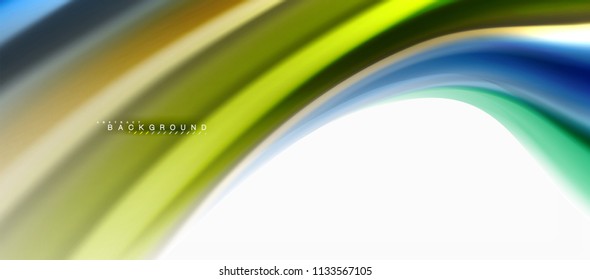 Concepto de mezcla fluida de colores en fondo gris claro, flujo de curvas, plantilla de diseño abstracto de moda para presentación de negocios o tecnología o portada de folletos web, fondo de pantalla. Ilustración del vector