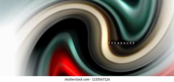 Concepto de mezcla fluida de colores en fondo gris claro, flujo de curvas, plantilla de diseño abstracto de moda para presentación de negocios o tecnología o portada de folletos web, fondo de pantalla. Ilustración del vector