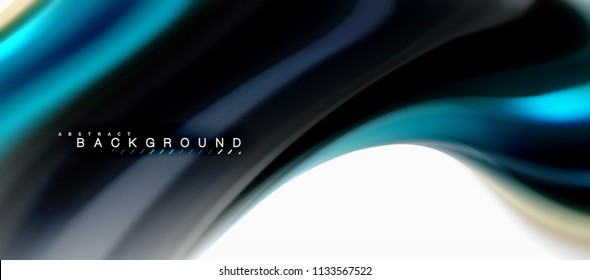 Fluid liquid mixing colors concept on light grey background, curve flow, trendy abstract layout template for business or technology presentation or web brochure cover, wallpaper. Vector illustration