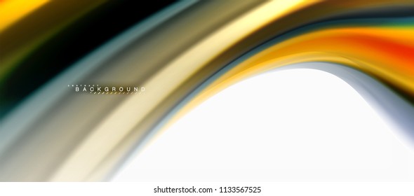 Concepto de mezcla fluida de colores en fondo gris claro, flujo de curvas, plantilla de diseño abstracto de moda para presentación de negocios o tecnología o portada de folletos web, fondo de pantalla. Ilustración del vector