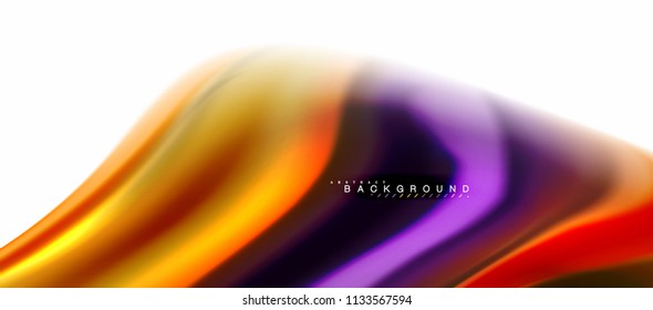 Concepto de mezcla fluida de colores en fondo gris claro, flujo de curvas, plantilla de diseño abstracto de moda para presentación de negocios o tecnología o portada de folletos web, fondo de pantalla. Ilustración del vector