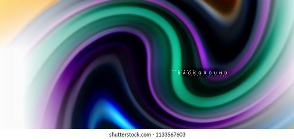 Fluid liquid mixing colors concept on light grey background, curve flow, trendy abstract layout template for business or technology presentation or web brochure cover, wallpaper. Vector illustration