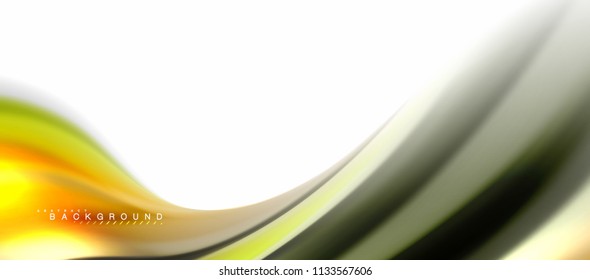 Fluid liquid mixing colors concept on light grey background, curve flow, trendy abstract layout template for business or technology presentation or web brochure cover, wallpaper. Vector illustration