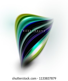 Fluid liquid mixing colors concept on light grey background, wave and swirl curve flow line, trendy abstract layout template for business presentation, app wallpaper banner, poster or wallpaper