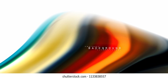 Fluid liquid mixing colors concept on light grey background, curve flow, trendy abstract layout template for business or technology presentation or web brochure cover, wallpaper. Vector illustration