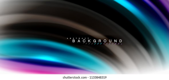 Fluid liquid mixing colors concept on light grey background, curve flow, trendy abstract layout template for business or technology presentation or web brochure cover, wallpaper. Vector illustration