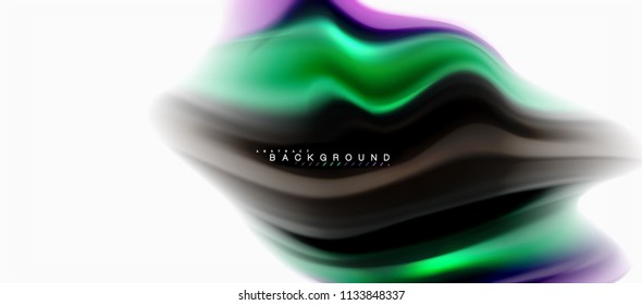 Concepto de mezcla fluida de colores en fondo gris claro, flujo de curvas, plantilla de diseño abstracto de moda para presentación de negocios o tecnología o portada de folletos web, fondo de pantalla. Ilustración del vector
