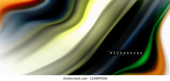 Concepto de mezcla fluida de colores en fondo gris claro, flujo de curvas, plantilla de diseño abstracto de moda para presentación de negocios o tecnología o portada de folletos web, fondo de pantalla. Ilustración del vector