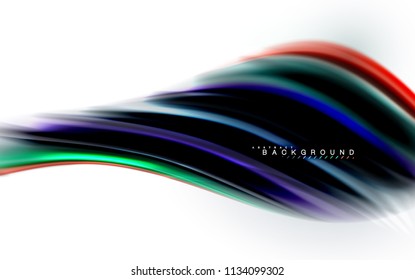 Concepto de mezcla fluida de colores en fondo gris claro, línea de flujo de onda y curva giratoria, plantilla de diseño abstracto de moda para presentación de negocios, banner de papel tapiz de aplicación, afiche o papel tapiz