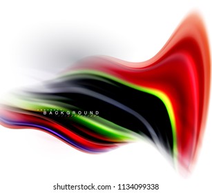 Fluid liquid mixing colors concept on light grey background, wave and swirl curve flow line, trendy abstract layout template for business presentation, app wallpaper banner, poster or wallpaper
