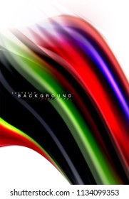 Concepto de mezcla fluida de colores en fondo gris claro, línea de flujo de onda y curva giratoria, plantilla de diseño abstracto de moda para presentación de negocios, banner de papel tapiz de aplicación, afiche o papel tapiz
