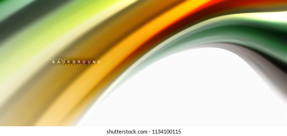 Fluid liquid mixing colors concept on light grey background, curve flow, trendy abstract layout template for business or technology presentation or web brochure cover, wallpaper. Vector illustration