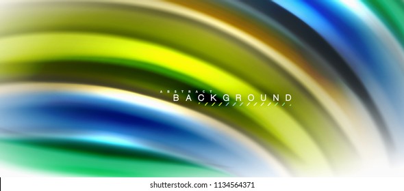 Fluid liquid mixing colors concept on light grey background, curve flow, trendy abstract layout template for business or technology presentation or web brochure cover, wallpaper. Vector illustration