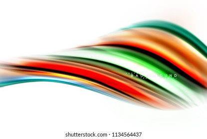 Fluid liquid mixing colors concept on light grey background, wave and swirl curve flow line, trendy abstract layout template for business presentation, app wallpaper banner, poster or wallpaper