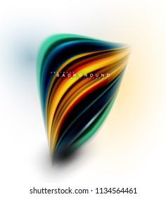 Concepto de mezcla fluida de colores en fondo gris claro, línea de flujo de onda y curva giratoria, plantilla de diseño abstracto de moda para presentación de negocios, banner de papel tapiz de aplicación, afiche o papel tapiz