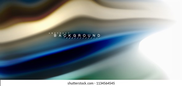 Fluid liquid mixing colors concept on light grey background, curve flow, trendy abstract layout template for business or technology presentation or web brochure cover, wallpaper. Vector illustration