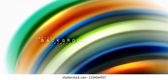 Fluid liquid mixing colors concept on light grey background, curve flow, trendy abstract layout template for business or technology presentation or web brochure cover, wallpaper. Vector illustration