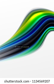 Fluid liquid mixing colors concept on light grey background, curve flow, trendy abstract layout template for business or technology presentation or web brochure cover, wallpaper. Vector illustration