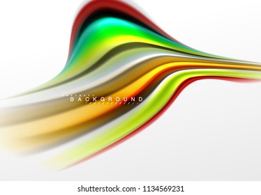 Fluid liquid mixing colors concept on light grey background, curve flow, trendy abstract layout template for business or technology presentation or web brochure cover, wallpaper. Vector illustration
