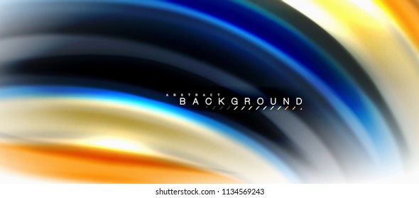 Concepto de mezcla fluida de colores en fondo gris claro, flujo de curvas, plantilla de diseño abstracto de moda para presentación de negocios o tecnología o portada de folletos web, fondo de pantalla. Ilustración del vector