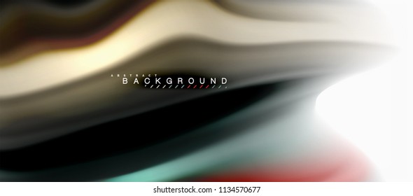 Concepto de mezcla fluida de colores en fondo gris claro, flujo de curvas, plantilla de diseño abstracto de moda para presentación de negocios o tecnología o portada de folletos web, fondo de pantalla. Ilustración del vector