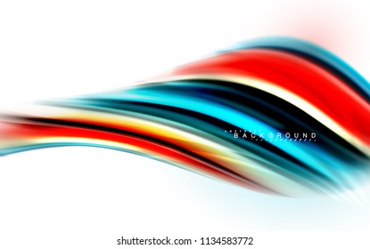 Fluid liquid mixing colors concept on light grey background, wave and swirl curve flow line, trendy abstract layout template for business presentation, app wallpaper banner, poster or wallpaper