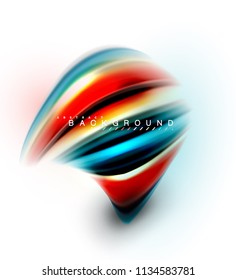 Fluid liquid mixing colors concept on light grey background, wave and swirl curve flow line, trendy abstract layout template for business presentation, app wallpaper banner, poster or wallpaper