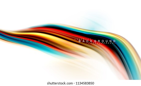 Concepto de mezcla fluida de colores en fondo gris claro, línea de flujo de onda y curva giratoria, plantilla de diseño abstracto de moda para presentación de negocios, banner de papel tapiz de aplicación, afiche o papel tapiz