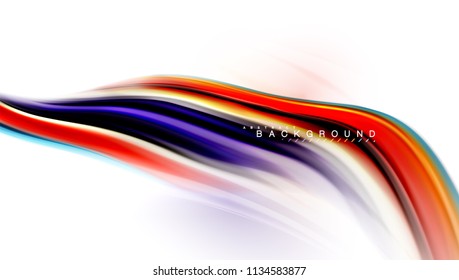 Líquido fluido misturando o conceito de cores no fundo cinza claro, onda e curva de espiral linha de fluxo, modelo de layout abstrato moderno para apresentação de negócios, banner de papel de parede de aplicativo, cartaz ou papel de parede