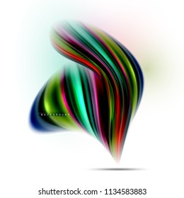 Fluid liquid mixing colors concept on light grey background, wave and swirl curve flow line, trendy abstract layout template for business presentation, app wallpaper banner, poster or wallpaper